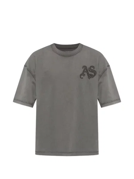 Scurt tricou Allsaints cu autograf gri