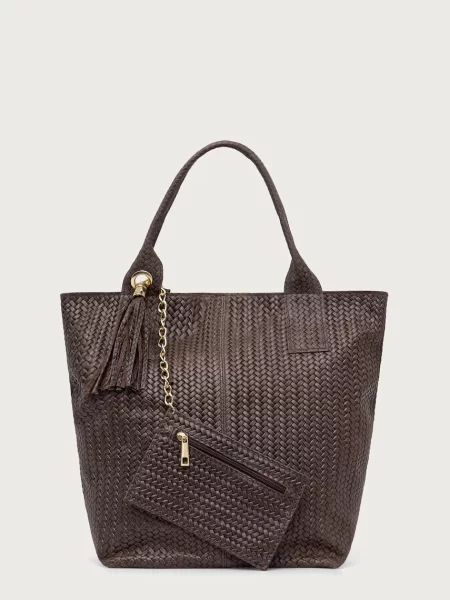 Answear.LAB geantă shopper pentru femei din piele maro