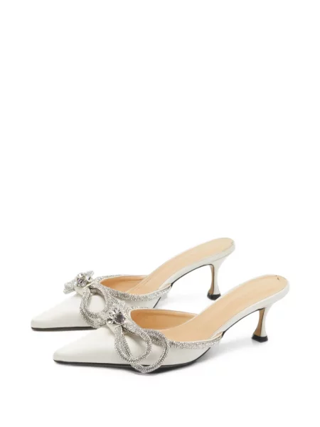 Papuci tip mules Mach & Mach cu funde alb