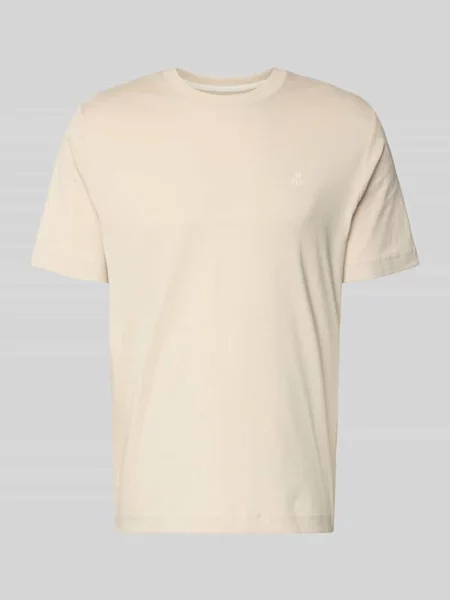 T-shirt o kroju regular fit z czystej bawełny Marc O'polo beżowa