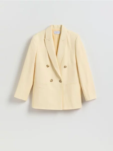 Reserved Піджак з ліоцелу світло-жовтий жовтий