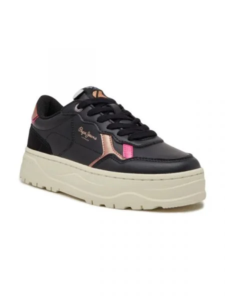Pepe Jeans London De piele teniși KORE POPPY negru