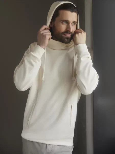 Mikina s kapucňou Russell s kapucňou s vysokým golierom