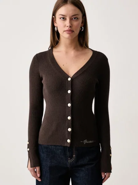 Guess cardigan pentru femei cu vâscoză ELLIE maro