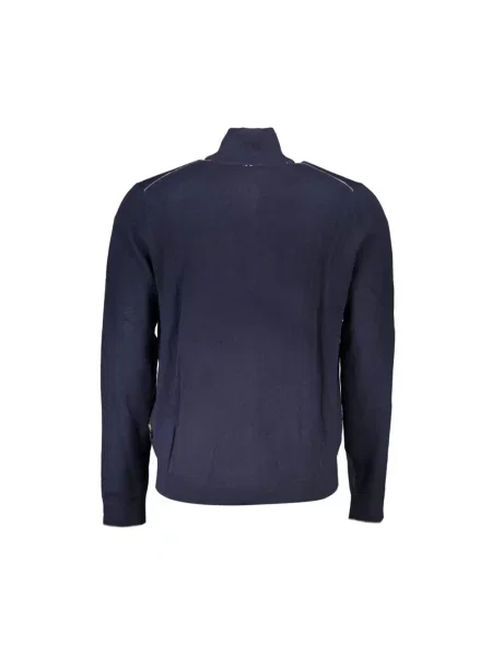 Kardigan Napapijri z długim rękawem wełniany niebieski