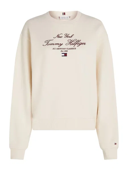 Tommy Hilfiger Bluză Modern Script Écru