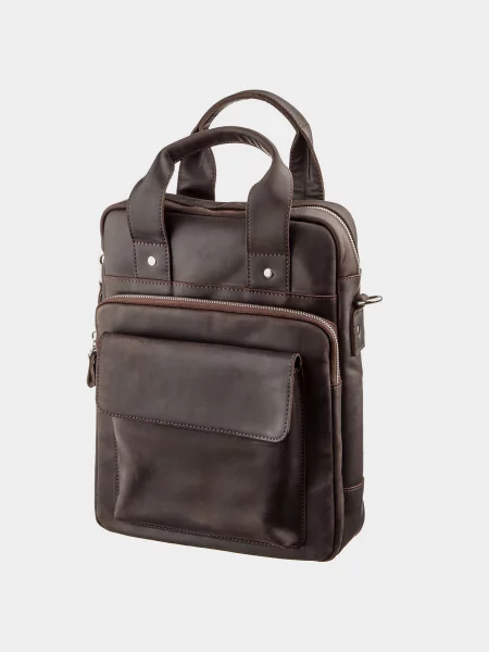 Кожаная сумка через плечо Shvigel коричневая