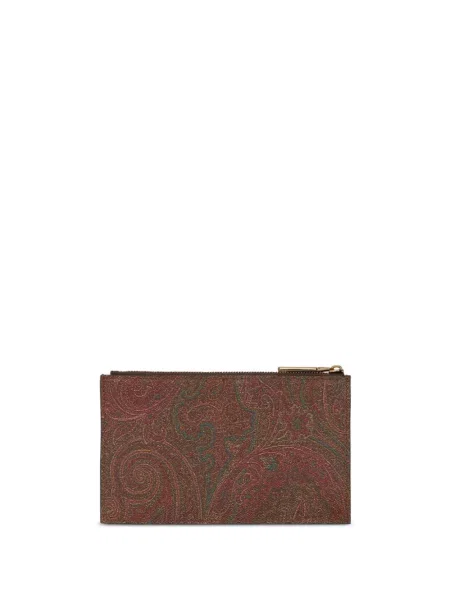 Raštuotas piniginė Etro su paisley raštu ruda