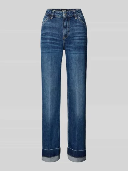 Jeansy o kroju slim fit z prostą nogawką z mieszanki bawełny model ‘PARKWAY’ Boss niebieskie