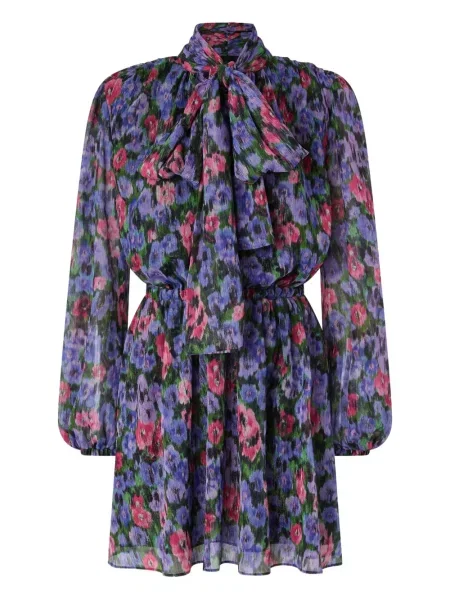 Rochie mini Pinko cu model floral cu imagine de costum violet