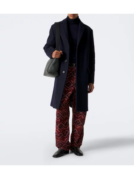 Palton Dries Van Noten de lână albastru