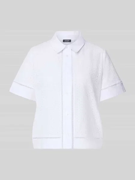 Bluzka o kroju regular fit z haftem angielskim model Blanc' Joop! biała