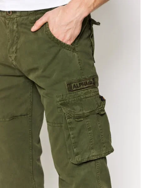 Alpha Industries Hlače Jet Straight Fit zelena