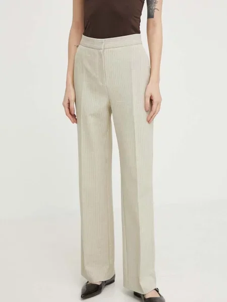 Штани Lovechild пряме висока посадка бежевий