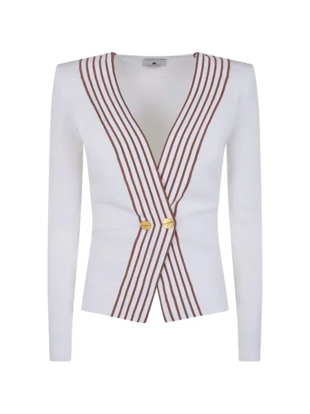 Pulover Elisabetta Franchi cu dungi alb