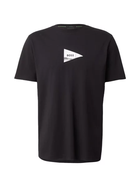 BOSS Tricou Network Photo negru alb