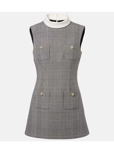 Rochie Self-portrait în carouri gri