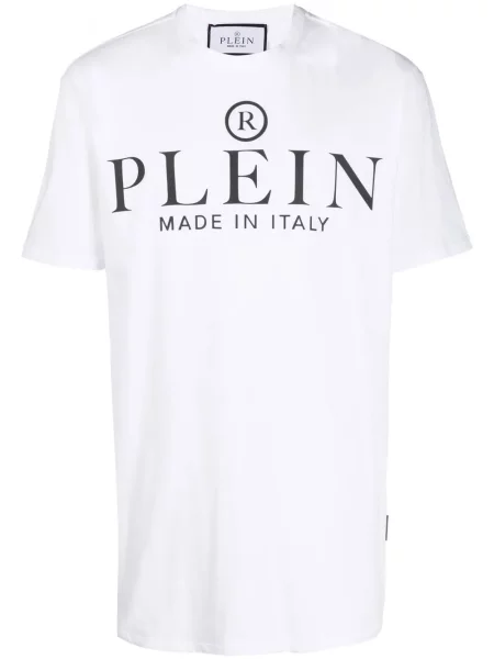 Tricou Philipp Plein cu imagine alb