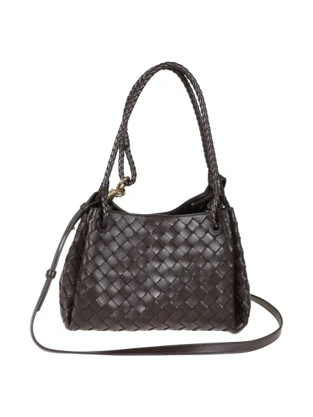 Torebka Bottega Veneta skórzana brązowa