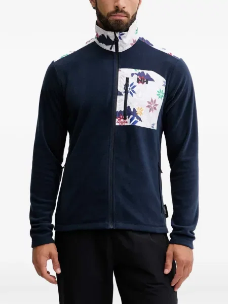 Hanorac cu fermoar Helly Hansen cu model floral cu imagine albastru