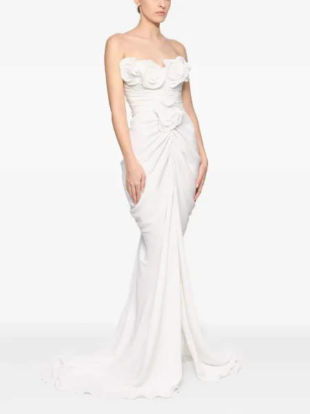 Rochie Ana Radu cu model floral alb