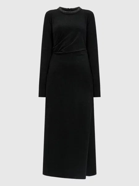 Шерстяное платье Brunello Cucinelli черное