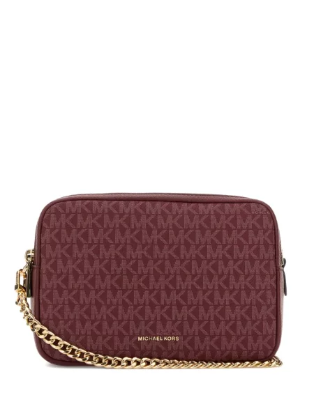 Geanta crossbody Michael Michael Kors tricotate de costum cu dungi maro
