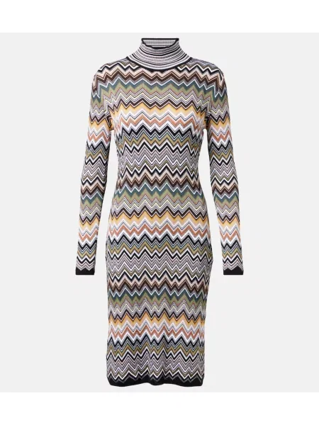 Obleka midi obleka Missoni nad koleni