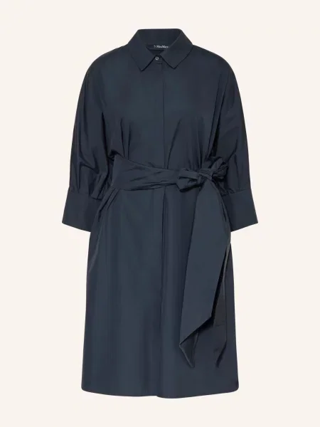 S Max Mara Šaty Ve Stylu Košile Tabata S Rukávy tmavě modrá