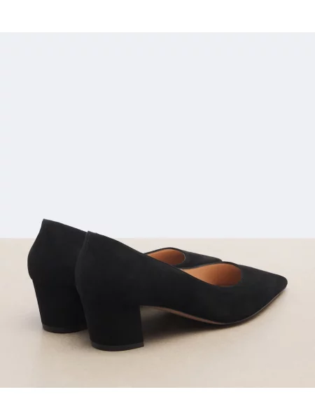 Pantofi cu toc Gianvito Rossi din piele de căprioară negru