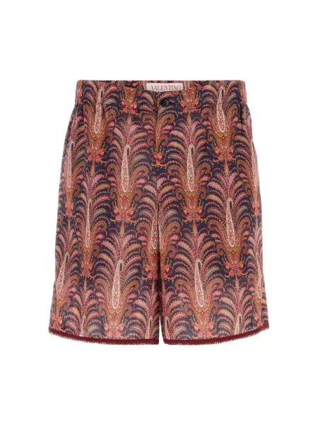 Lniane szorty Valentino Garavani z nadrukiem z wzorem paisley