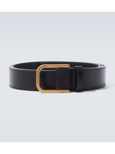 Cu centură curea Saint Laurent din piele negru