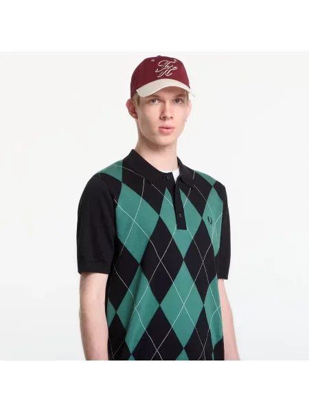 Cămașă Fred Perry tricotate cu model argyle negru
