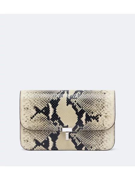 Geanta crossbody Toteme din piele cu model piele de șarpe