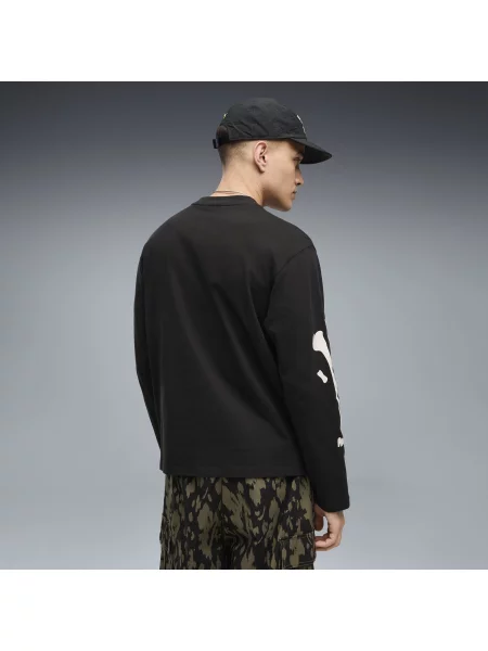 PUMA MÄ™ska koszulka Graphic Skeleton z dÅ‚ugim rÄ™kawem OdzieÅ¼ S czarny