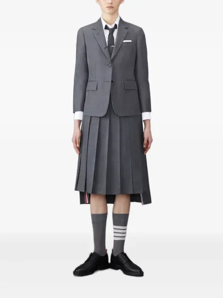 Geacă Thom Browne de lână plisată gri