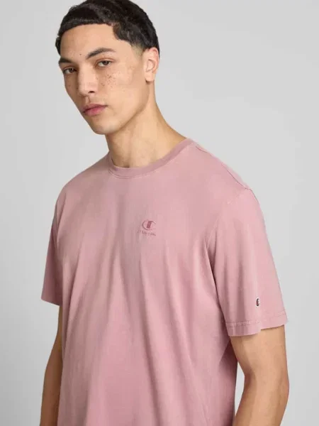 T-shirt z Wyhaftowane logo i Okrągły dekolt Champion