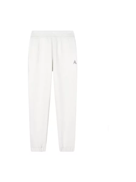 Armani Exchange Spodnie Kobieta XS Pantaloni con logo Strass Vita elasticizzata biały