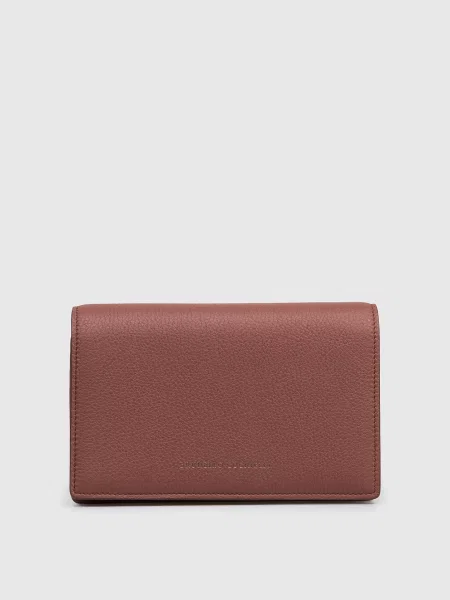 Теракотова шкіряна сумка крос-боді Brunello Cucinelli червона