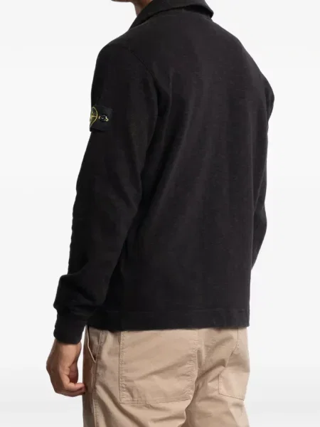 Με κολάρο polo Stone Island πέτρες μαύρο