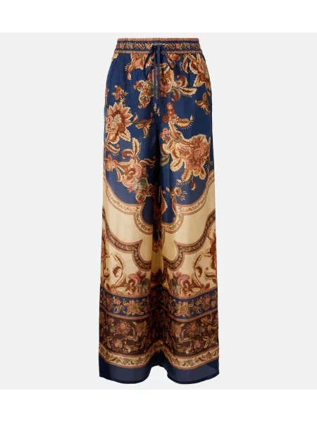 Pantaloni palazzo Zimmermann de mătase cu imagine