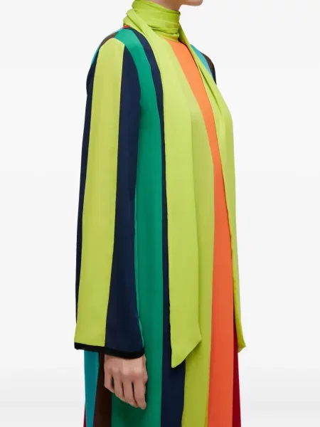 Sukienka midi Osklen w paski do kolan garniturowa zielona