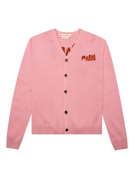 Cardigan Marni cu broderie roz