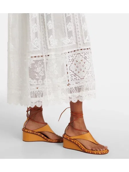 Rochie midi Zimmermann din dantelă alb