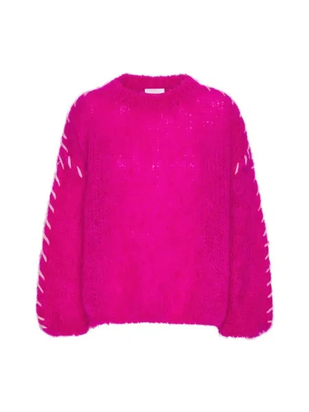 Sweter Americandreams wełniany różowy