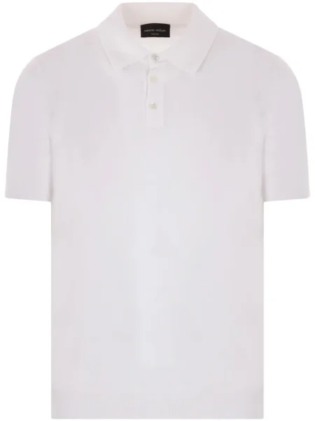 Polo Roberto Collina tricotate alb