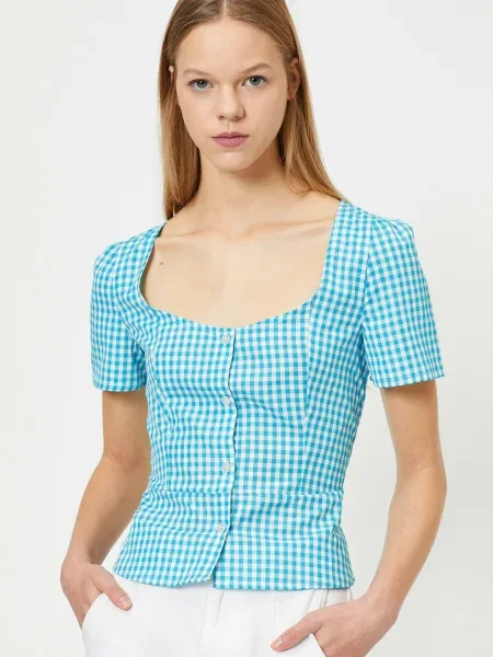 Bluzka Koton w kratę biała