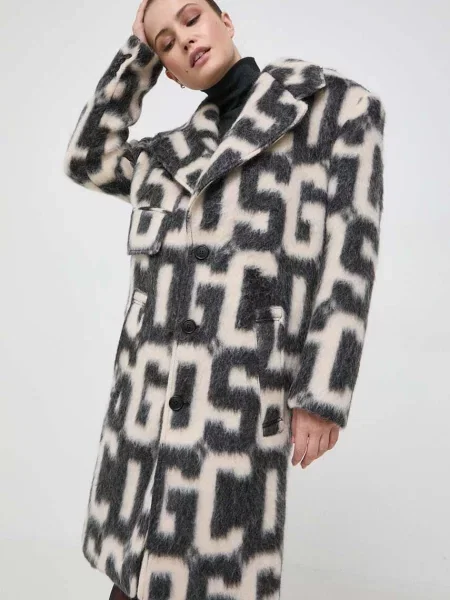 GCDS palton din lana de tranzitie bej