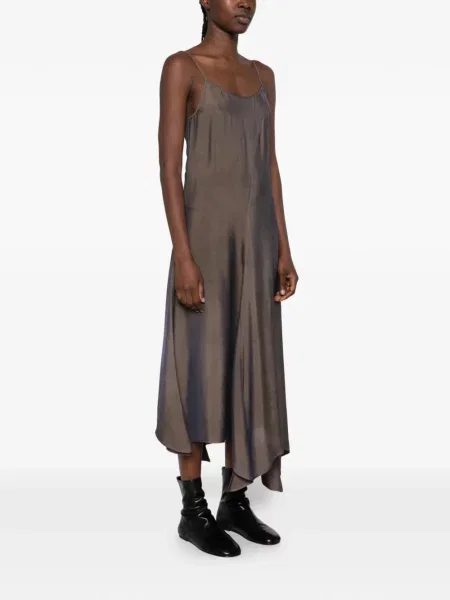 Rochie midi Uma Wang asimetrică maro