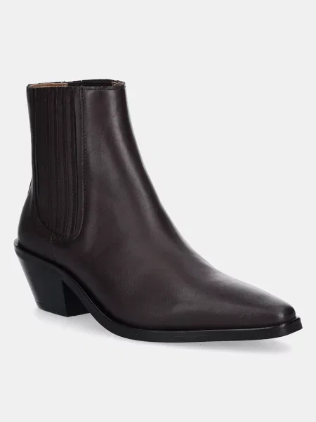 BOSS cizme de piele Niara cu drept violet